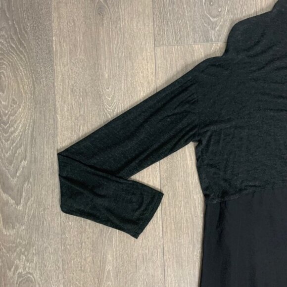 Aritzia Wilfred Blouse Top Long Sleeve Half Silk Mock neck Heathered Black XS - Picture 9 of 14